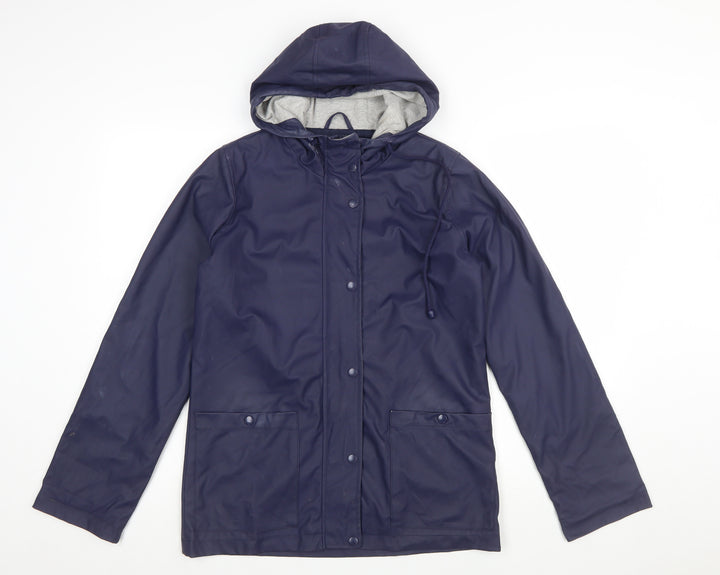 Firetrap Women's Blue Waterproof Hooded Rain Coat Jacket UK 8