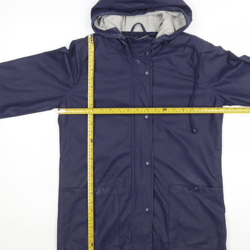 Firetrap Women's Blue Waterproof Hooded Rain Coat Jacket UK 8