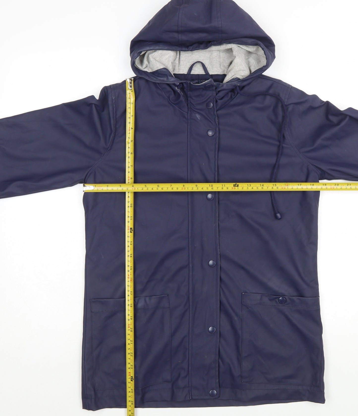 Firetrap Women's Blue Waterproof Hooded Rain Coat Jacket UK 8