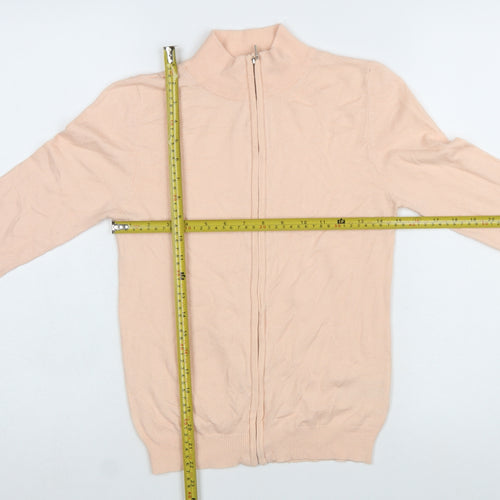 Brave Soul Women's Beige Full Zip Mock Neck Jumper S
