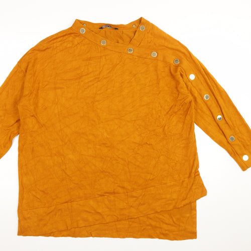 Star by Julien Macdonald Womens Orange Size 20 High Neck Button Jumper