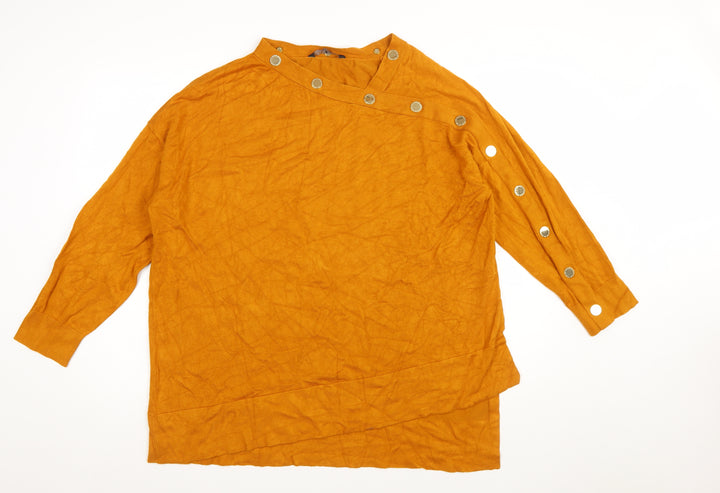 Star by Julien Macdonald Womens Orange Size 20 High Neck Button Jumper