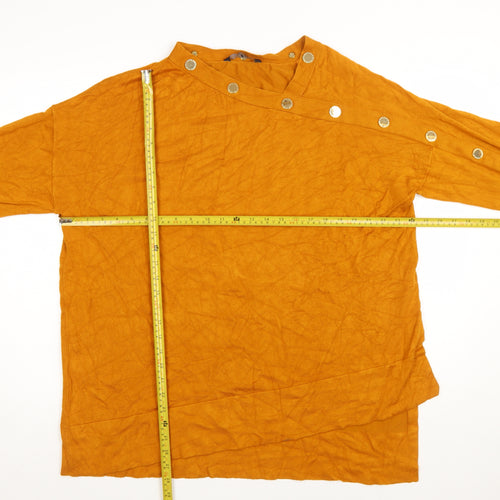 Star by Julien Macdonald Womens Orange Size 20 High Neck Button Jumper