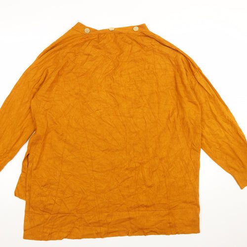 Star by Julien Macdonald Womens Orange Size 20 High Neck Button Jumper