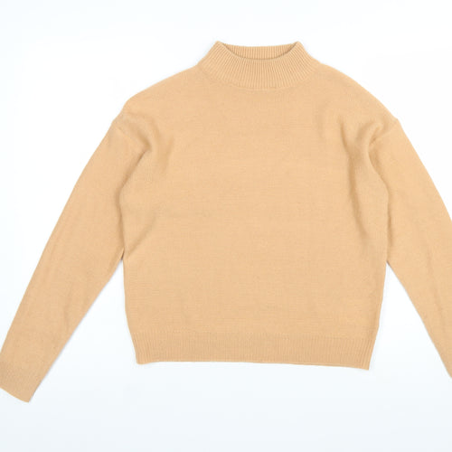 Brave Soul Women’s Beige Mock Neck Knit Jumper XS