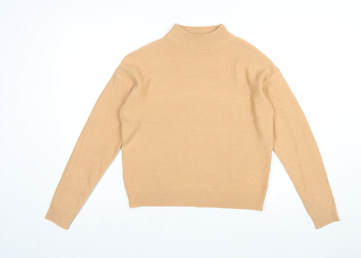Brave Soul Women’s Beige Mock Neck Knit Jumper XS