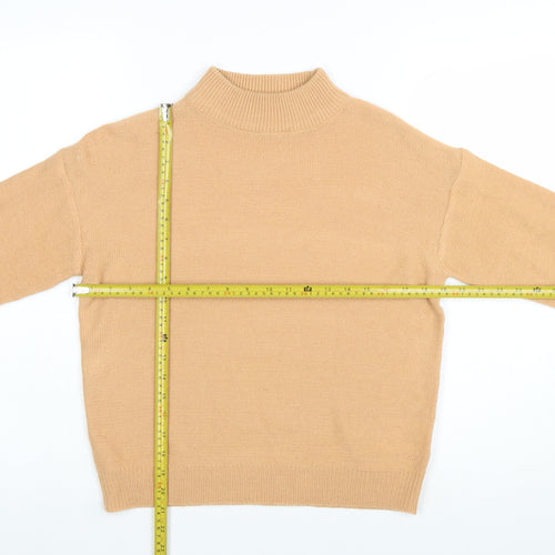 Brave Soul Women’s Beige Mock Neck Knit Jumper XS