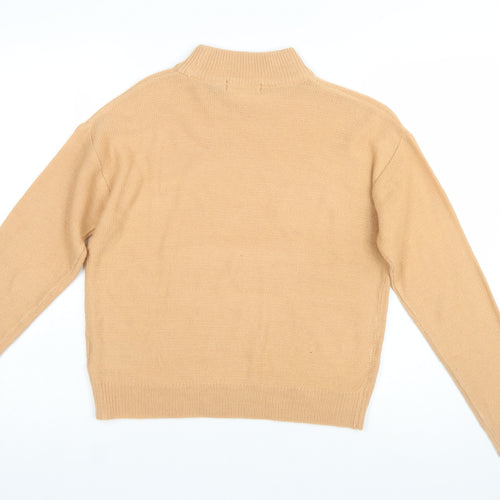 Brave Soul Women’s Beige Mock Neck Knit Jumper XS