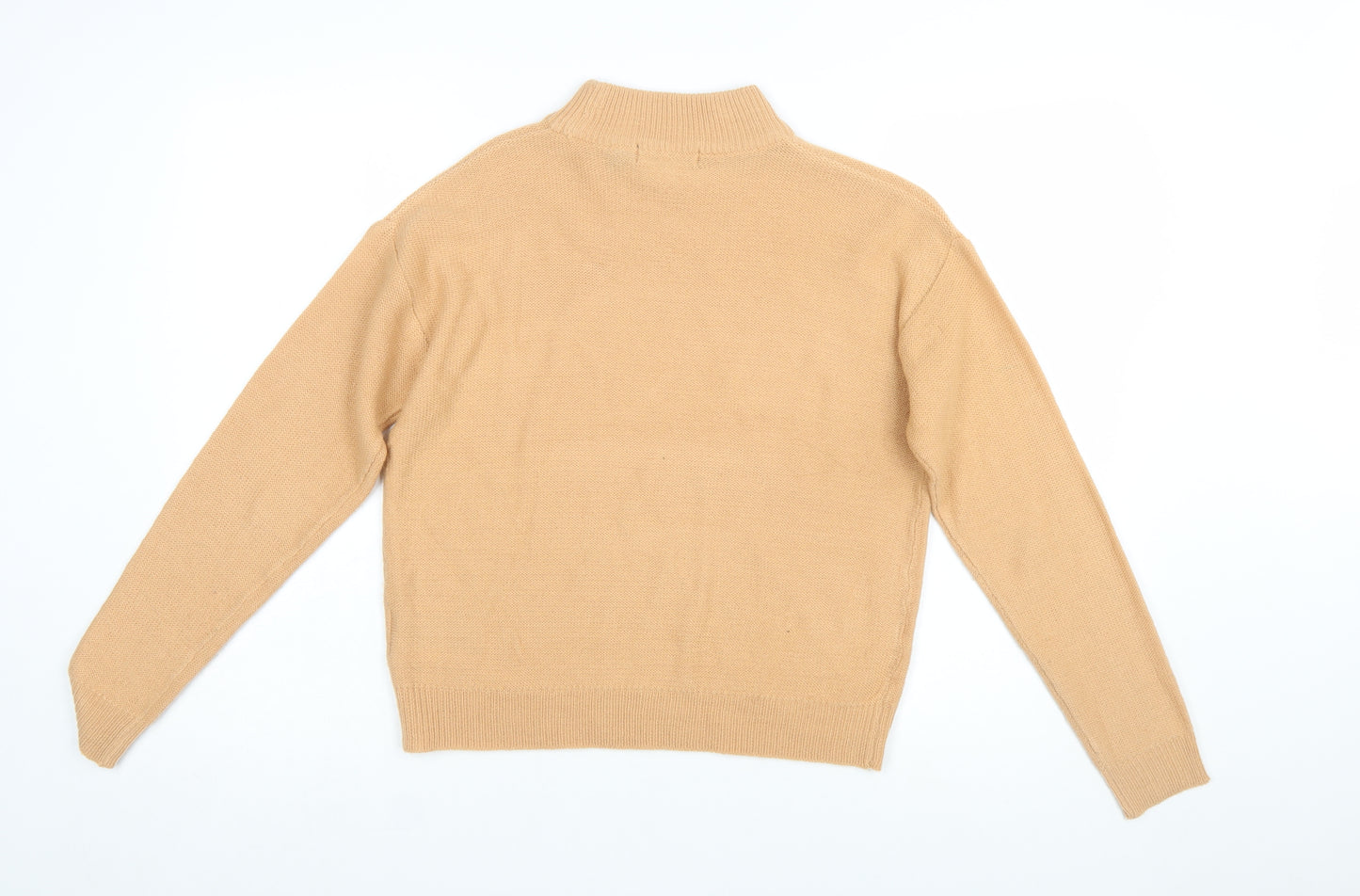 Brave Soul Women’s Beige Mock Neck Knit Jumper XS