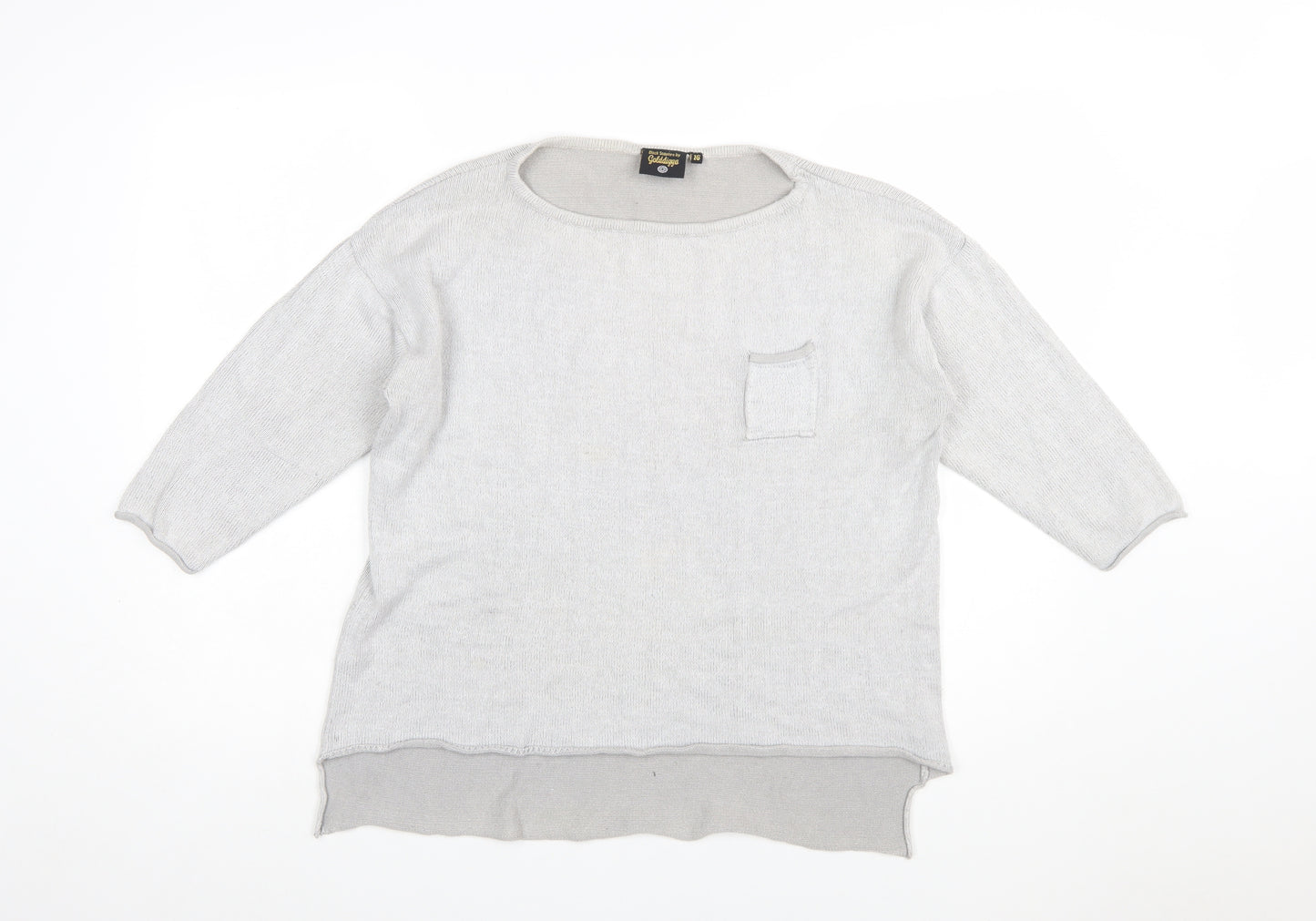 Golddigga Women Grey Knit Pullover Jumper Size 16 Classic Style
