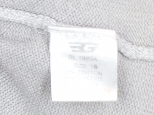 Golddigga Women Grey Knit Pullover Jumper Size 16 Classic Style