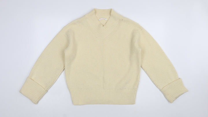 John Lewis ANYDAY Women Ivory Knit V-Neck Pullover Jumper XS