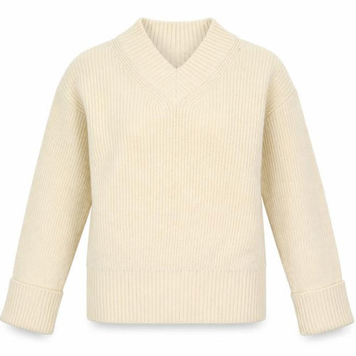 John Lewis ANYDAY Women Ivory Knit V-Neck Pullover Jumper XS