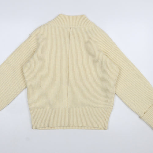 John Lewis ANYDAY Women Ivory Knit V-Neck Pullover Jumper XS