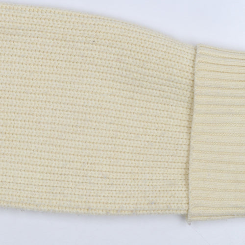 John Lewis ANYDAY Women Ivory Knit V-Neck Pullover Jumper XS