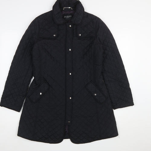 Hobbs Women’s Black Quilted Mid-Length Coat Size 10