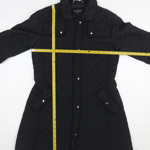 Hobbs Women’s Black Quilted Mid-Length Coat Size 10