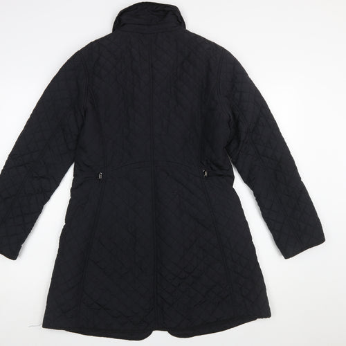 Hobbs Women’s Black Quilted Mid-Length Coat Size 10
