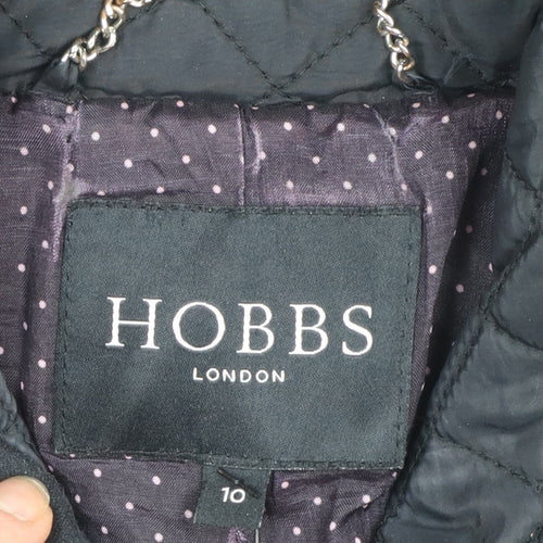 Hobbs Women’s Black Quilted Mid-Length Coat Size 10