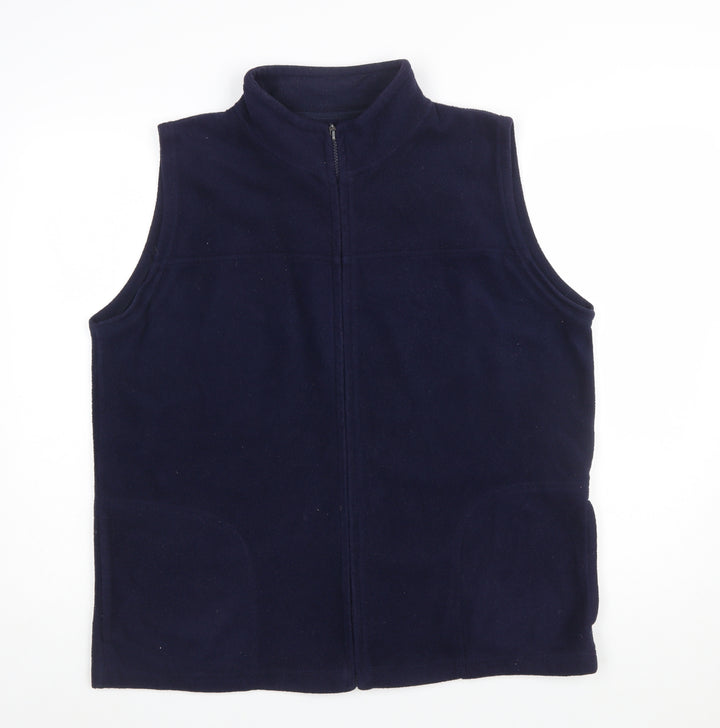 EWM Women Blue Fleece Zip Waistcoat Bodywarmer Size 18