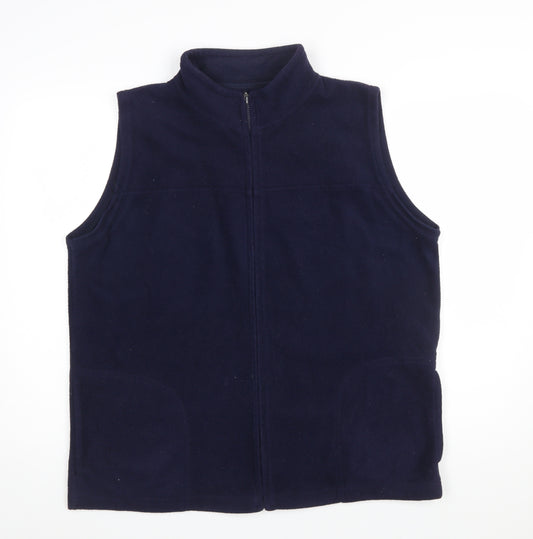 EWM Women Blue Fleece Zip Waistcoat Bodywarmer Size 18