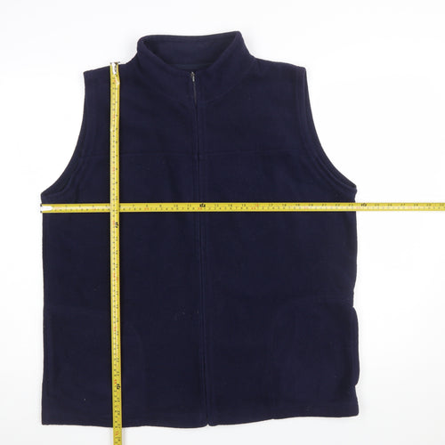 EWM Women Blue Fleece Zip Waistcoat Bodywarmer Size 18