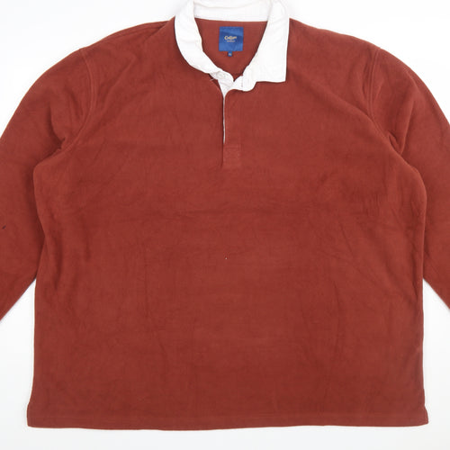 Cotton Traders Men's Brown 4XL Fleece Henley Sweatshirt