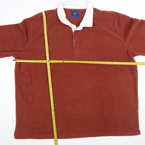 Cotton Traders Men's Brown 4XL Fleece Henley Sweatshirt