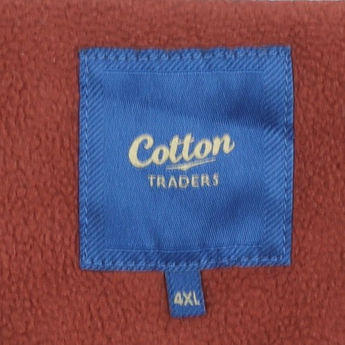 Cotton Traders Men's Brown 4XL Fleece Henley Sweatshirt