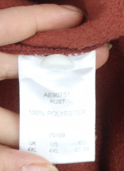 Cotton Traders Men's Brown 4XL Fleece Henley Sweatshirt