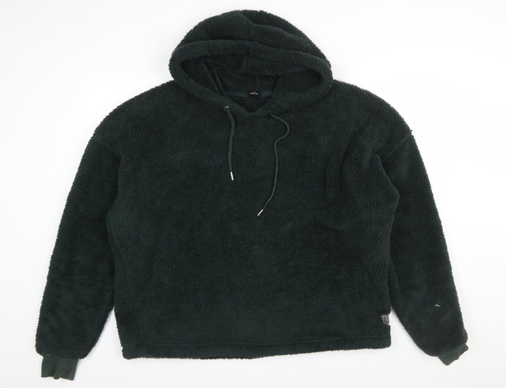 Urban Outfitters Women Dark Green Pullover Hoodie Size L Fleece Polyester