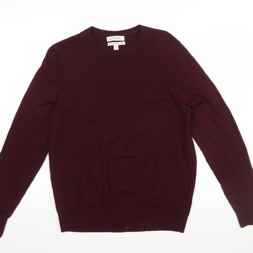 Marks and Spencer Men’s Red Merino Wool Crew Neck Jumper Size L