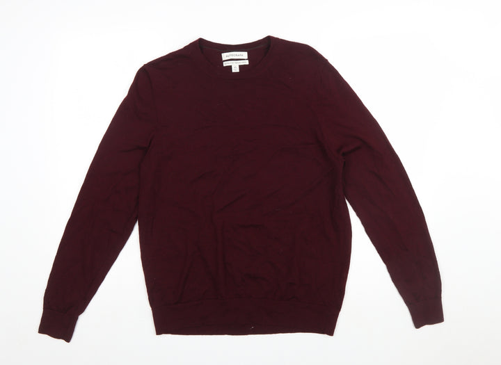 Marks and Spencer Men’s Red Merino Wool Crew Neck Jumper Size L
