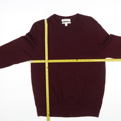 Marks and Spencer Men’s Red Merino Wool Crew Neck Jumper Size L
