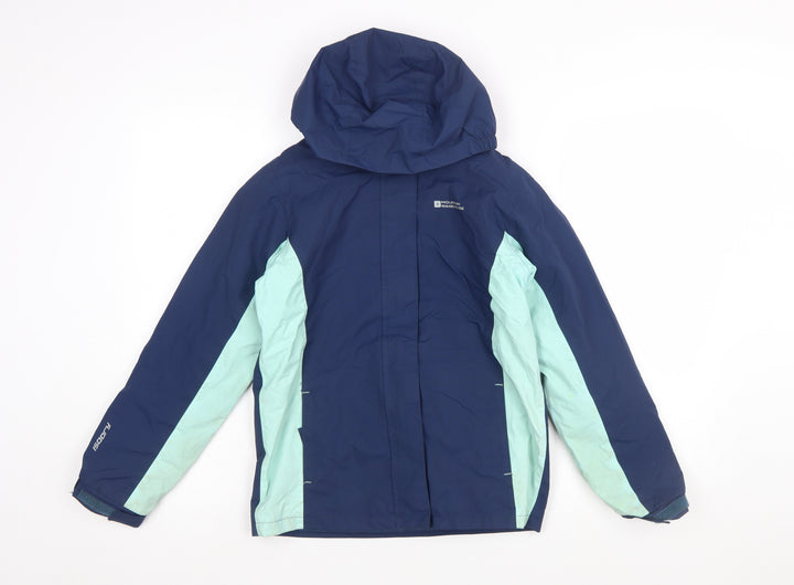 Mountain Warehouse Girls Blue Waterproof Hooded Parka Coat 11-12 Years