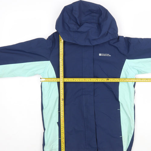 Mountain Warehouse Girls Blue Waterproof Hooded Parka Coat 11-12 Years