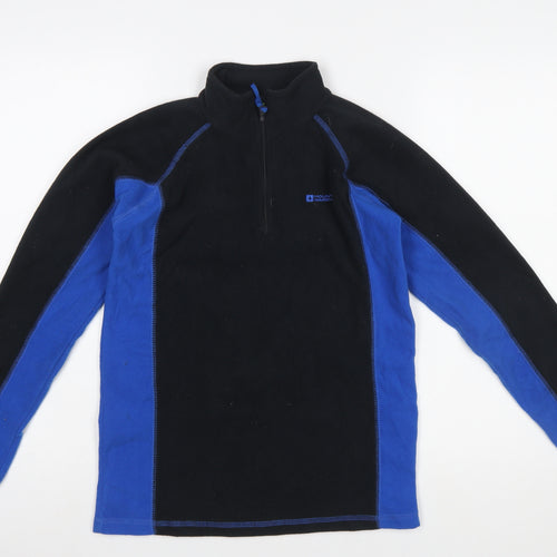 Mountain Warehouse Boys Black Blue Fleece 1/2 Zip Pullover Sweatshirt 13 Years