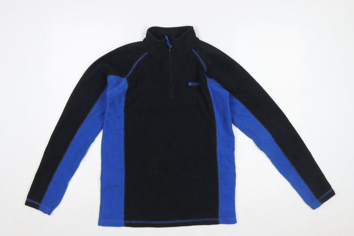 Mountain Warehouse Boys Black Blue Fleece 1/2 Zip Pullover Sweatshirt 13 Years