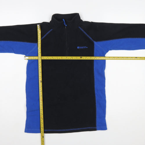 Mountain Warehouse Boys Black Blue Fleece 1/2 Zip Pullover Sweatshirt 13 Years