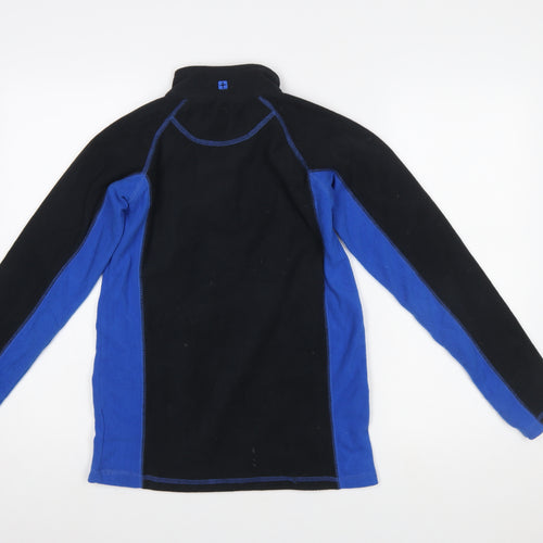 Mountain Warehouse Boys Black Blue Fleece 1/2 Zip Pullover Sweatshirt 13 Years