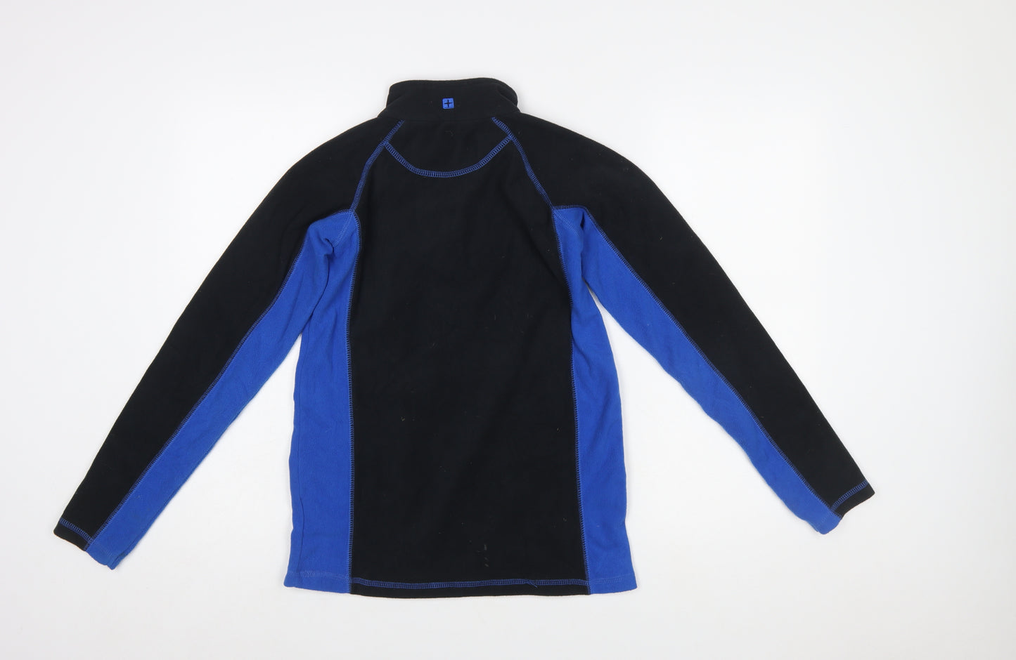 Mountain Warehouse Boys Black Blue Fleece 1/2 Zip Pullover Sweatshirt 13 Years