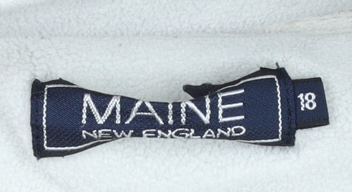 Maine New England Womens Blue Fleece Zip Jacket Size 18