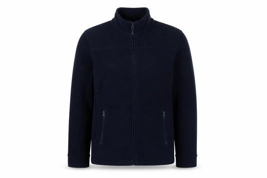 Front view of Onfire Men's Blue Fleece Full Zip Jacket, size M