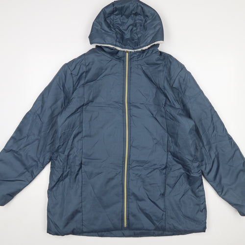 Nathalie Andersen Women's Blue Hooded Puffer Jacket Size M