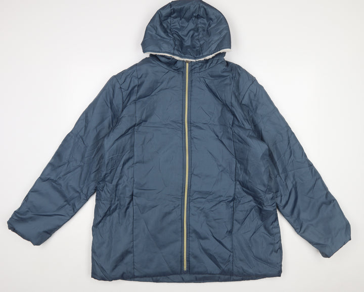 Nathalie Andersen Women's Blue Hooded Puffer Jacket Size M