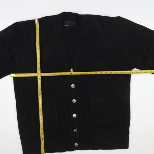 ASOS DESIGN Women's Black V-Neck Button Cardigan Size S