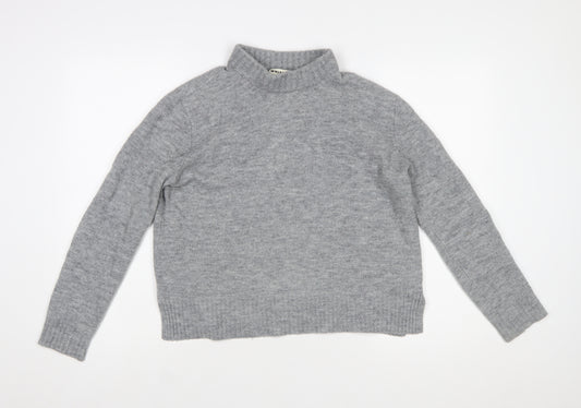 Whistles Women’s Grey Mock Neck Wool Blend Pullover Jumper M