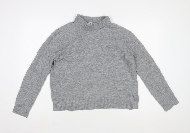Whistles Women’s Grey Mock Neck Wool Blend Pullover Jumper M