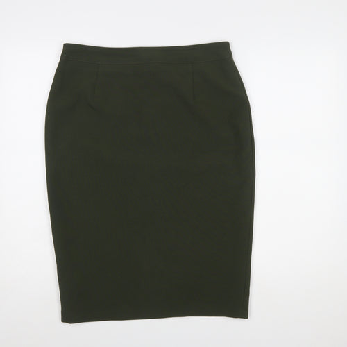 F&F Women’s Green Pencil Skirt Size 14 Stretch Zip Back