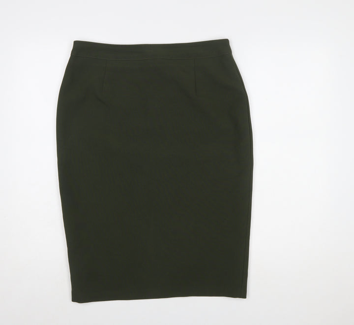F&F Women’s Green Pencil Skirt Size 14 Stretch Zip Back